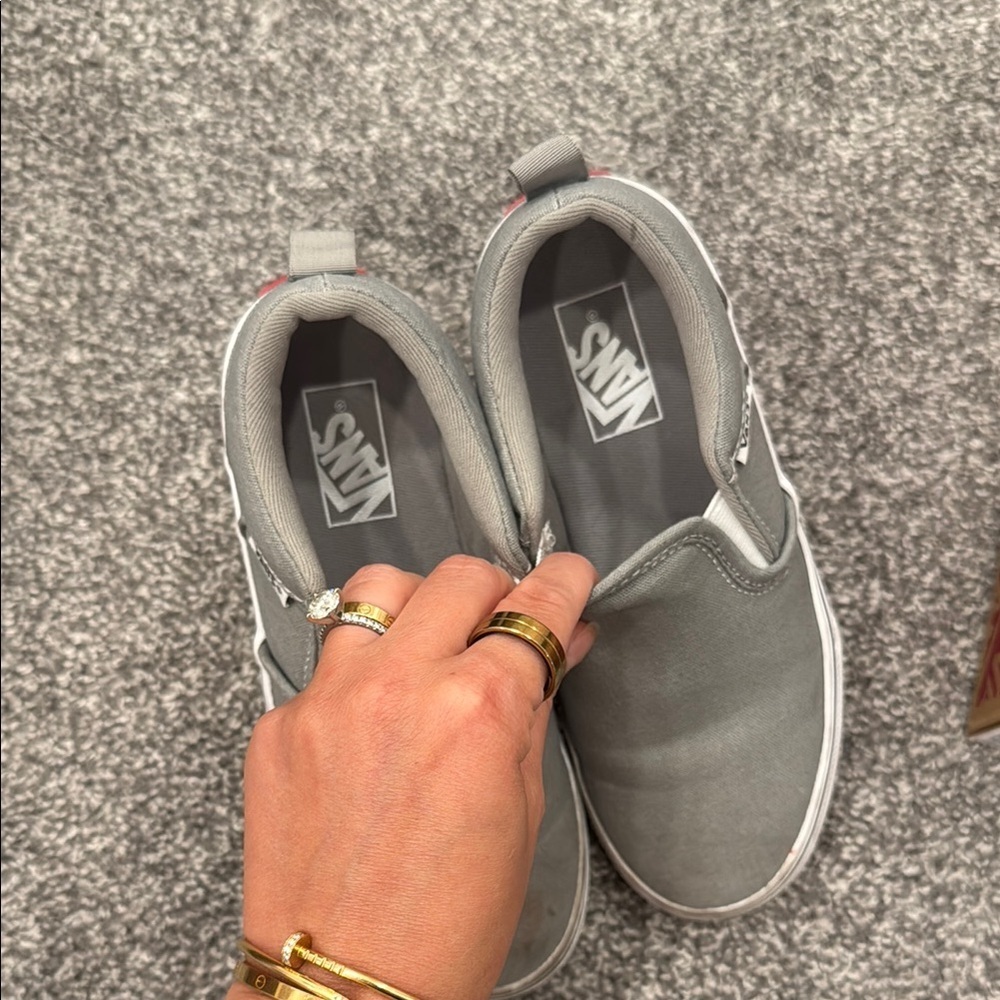 Vans Classic Gray Slip-On Shoes - Picture 4 of 8